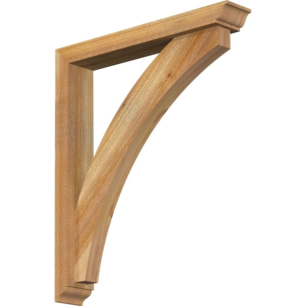 Ekena Millwork Thorton Traditional Rough Sawn Bracket w/ Offset Brace, Western Red Cedar, 4"W x 24"D x 28"H BKT0402X24X28THR01RWR - main